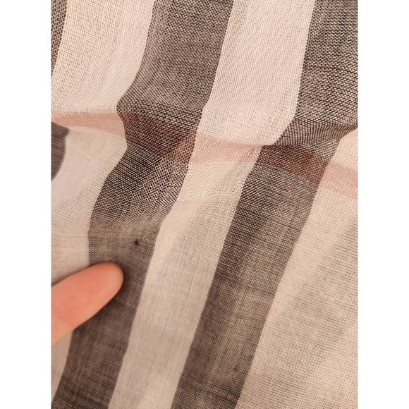 Burberry Lightweight Giant Check Wool Silk Viscose Scarf 84.6'' x 27.6'' Pink - Picture 13 of 16